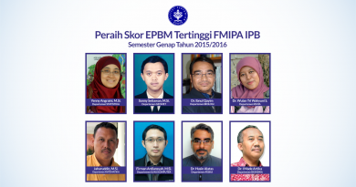 Peraih Skor EPBM Tertinggi FMIPA IPB Semester Genap 2015/2016
